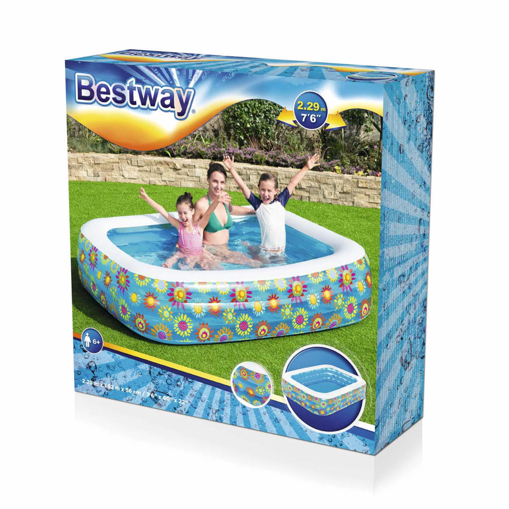 Bestway Napihljivi otroški bazen moder 229x152x56 cm