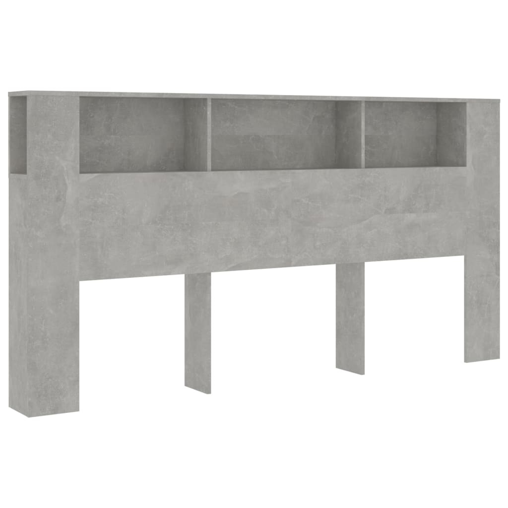 vidaXL Vzglavna omarica betonsko siva 200x18,5x104,5 cm