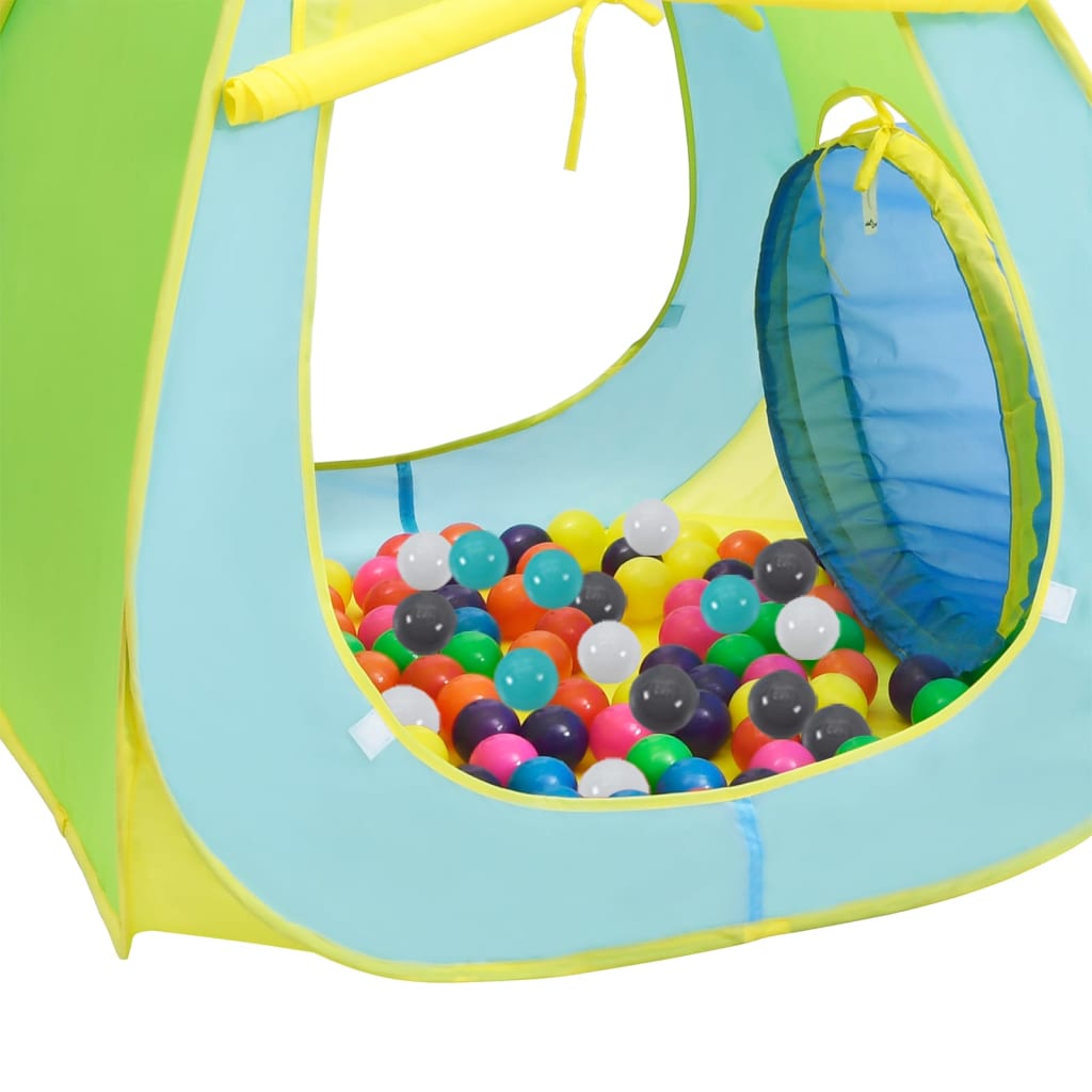 vidaXL Otroški šotor za igranje s 350 žogicami večbarven