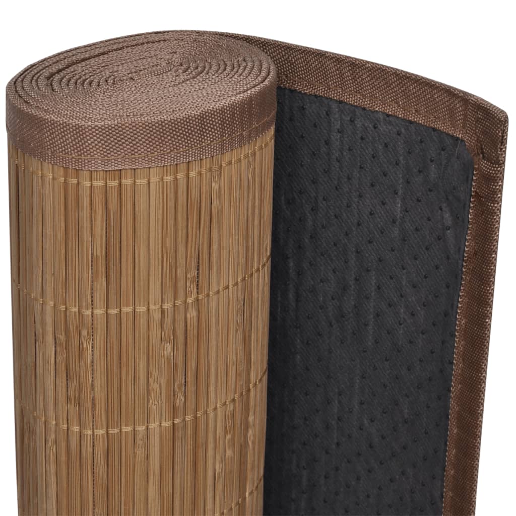 Pravokotna preproga iz rjavega bambusa 80x200 cm