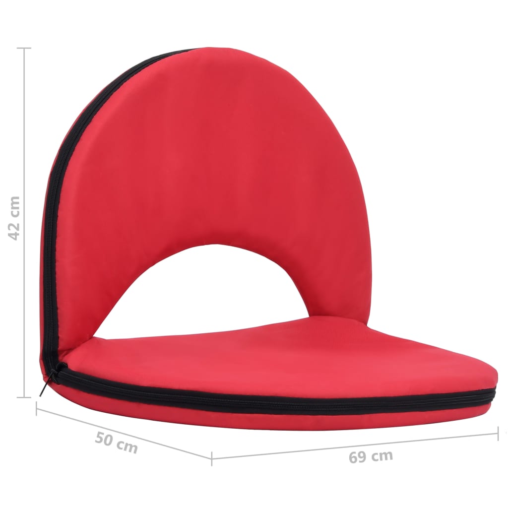 vidaXL Zložljivi talni stoli 2 kosa rdeči iz jekla in blaga
