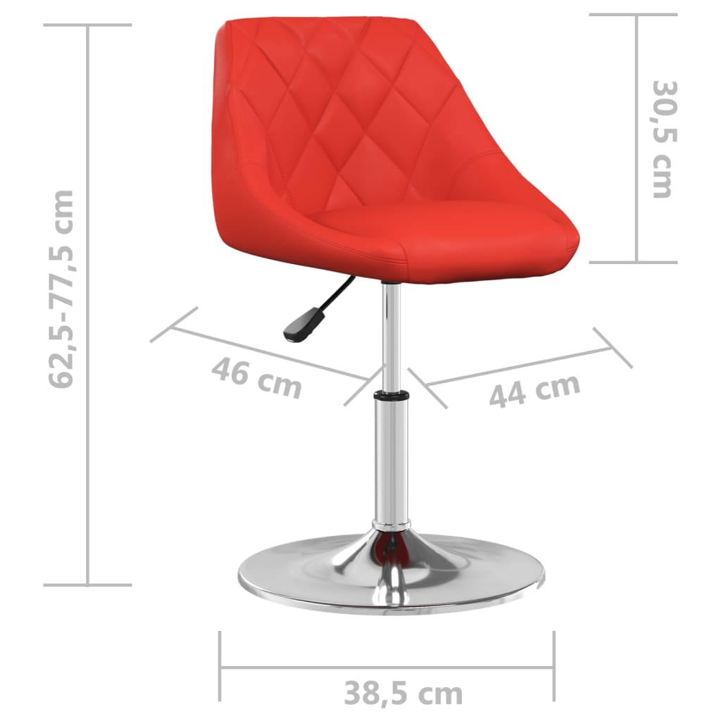 vidaXL Jedilni stol rdeče umetno usnje