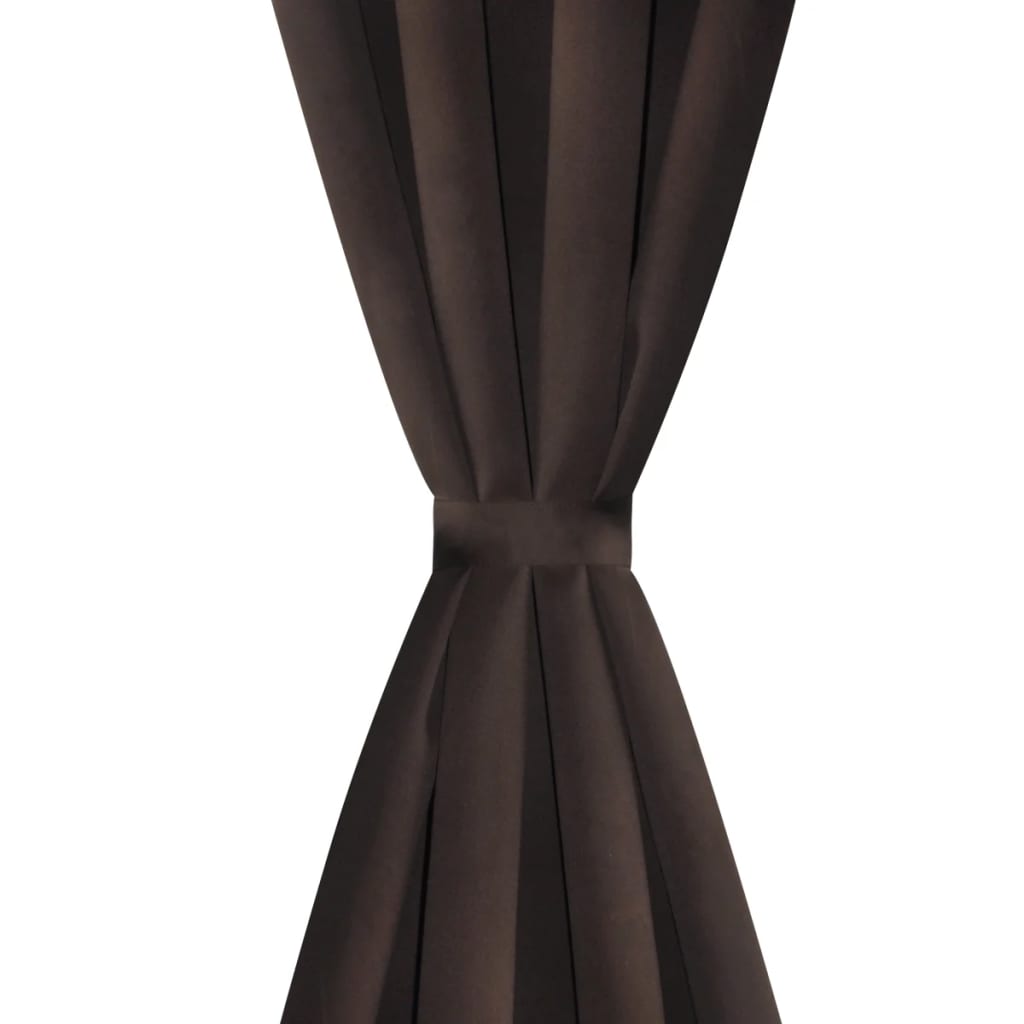 vidaXL Zatemnitvene zavese 2 kosa z obročki 135x175 cm rjave barve