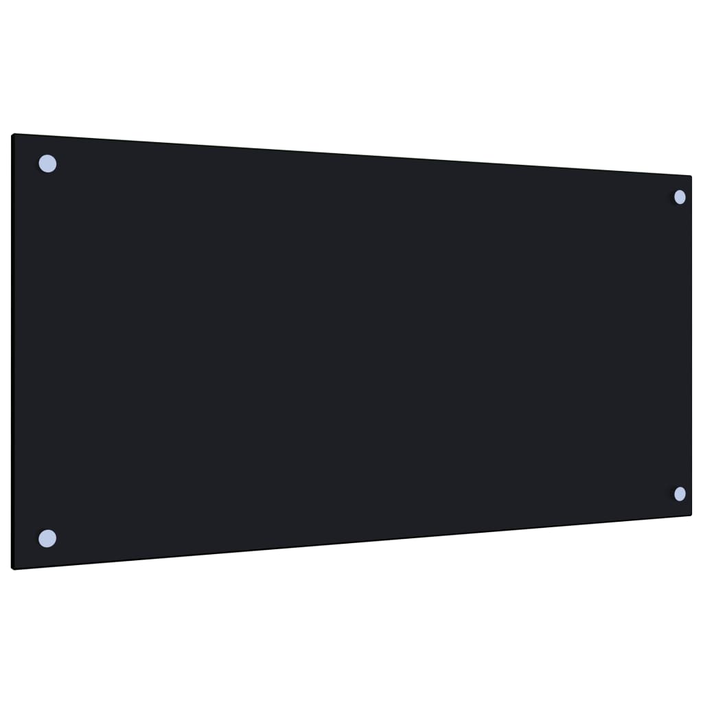 vidaXL Kuhinjska zaščitna obloga črna 80x40 cm kaljeno steklo