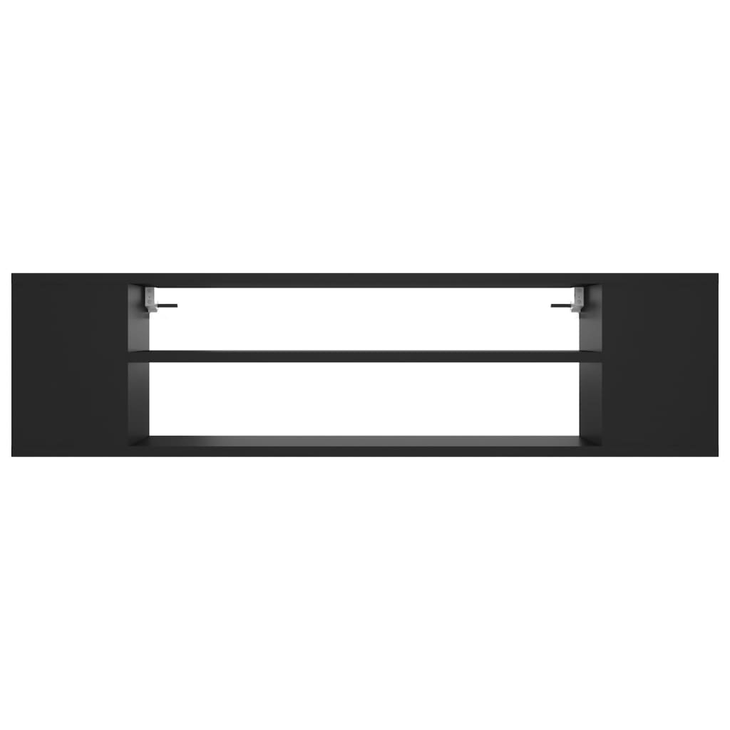 vidaXL Viseča TV omarica črna 100x30x26,5 cm iverna plošča