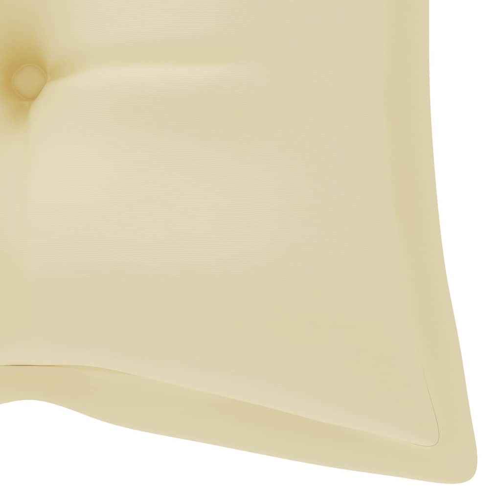 vidaXL Klop Batavia s kremno belo blazino 120 cm trdna tikovina