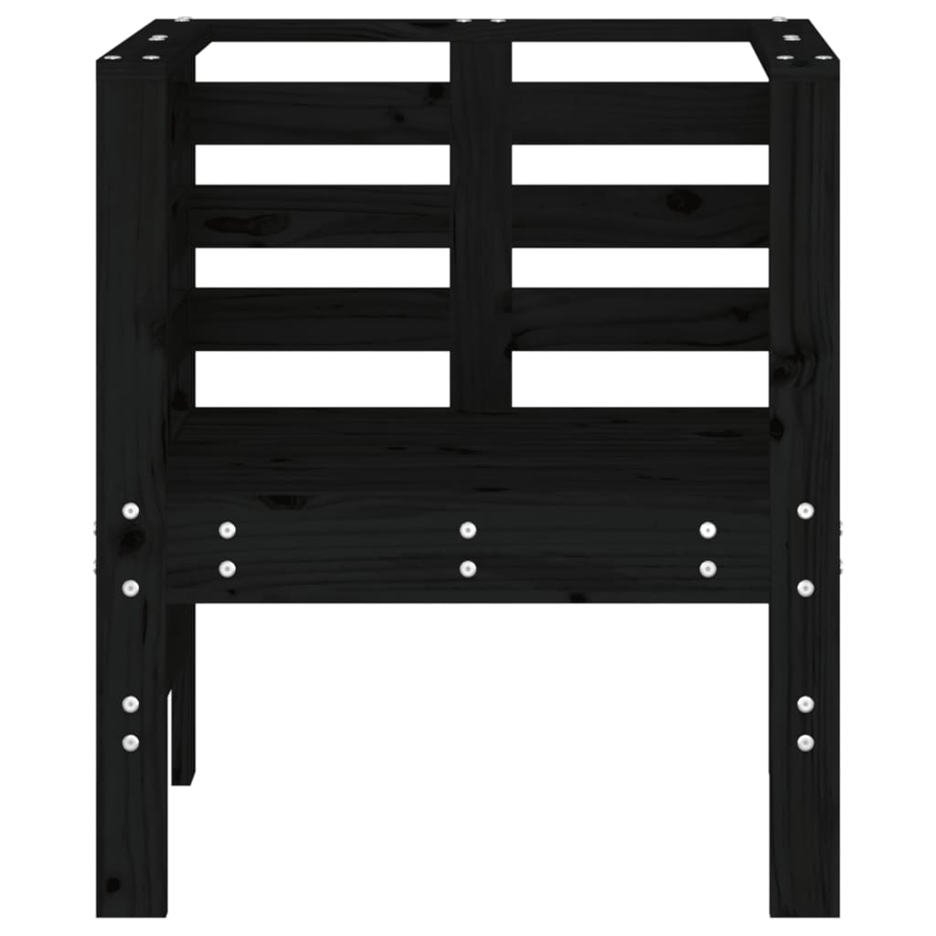 vidaXL Vrtni stol 2 kosa črne barve 61,5x53x71 cm trdna borovina