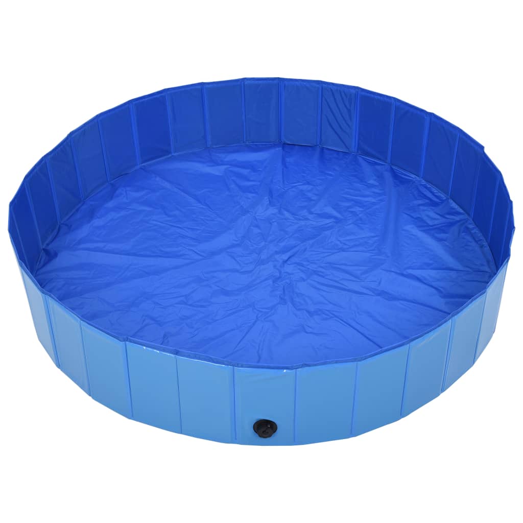 vidaXL Zložljiv bazen za pse moder 160x30 cm PVC