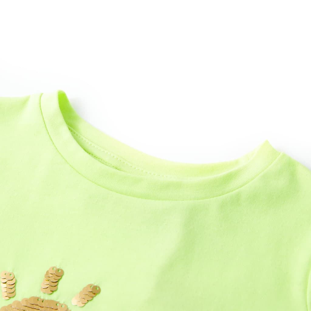 Otroška majica s kratkimi rokavi neon rumena 92