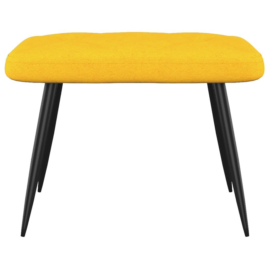 vidaXL Stol za sproščanje s stolčkom gorčično rumeno blago