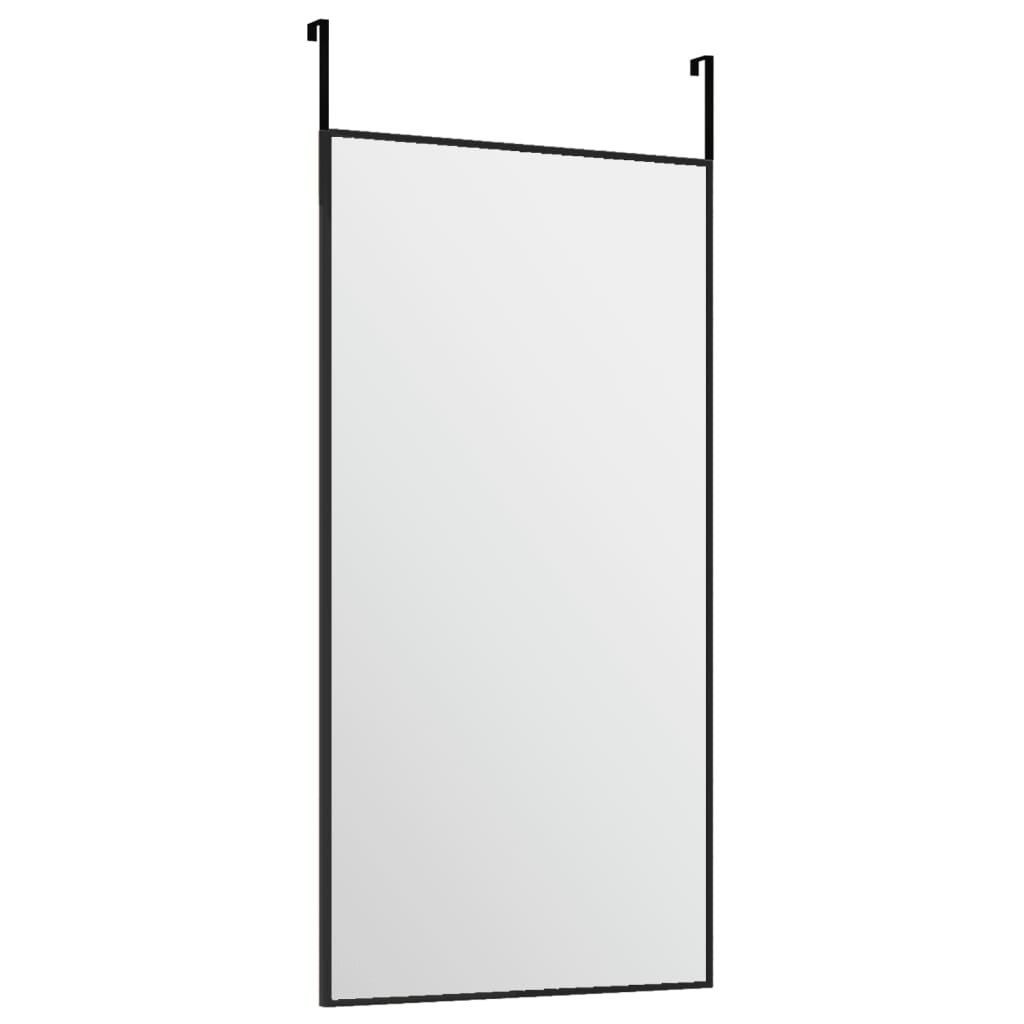 vidaXL Ogledalo za vrata črno 30x60 cm steklo in aluminij