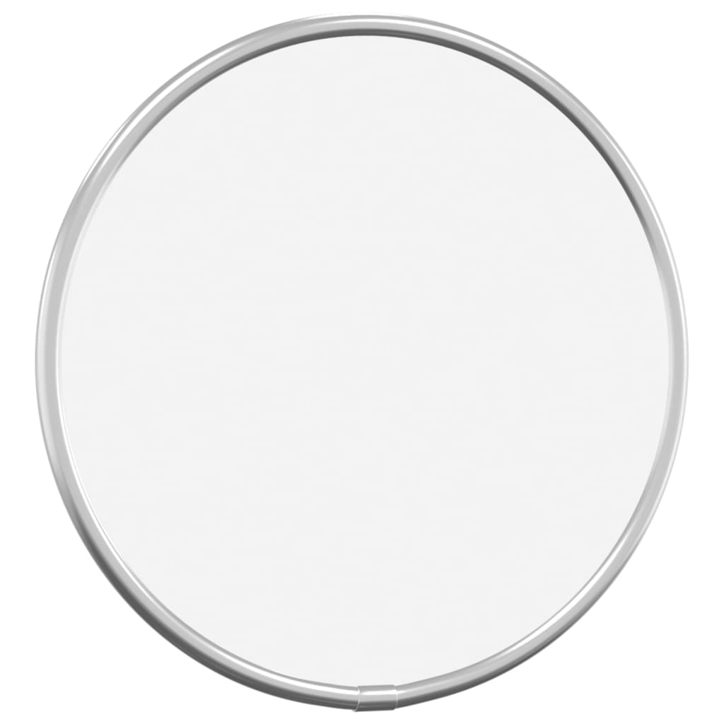 vidaXL Stensko ogledalo srebrno Ø 20 cm okroglo