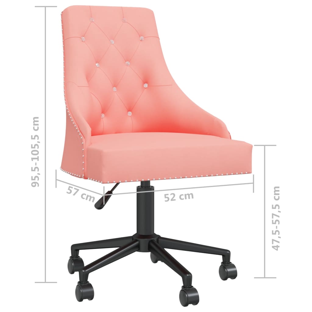vidaXL Vrtljiv pisarniški stol roza žamet