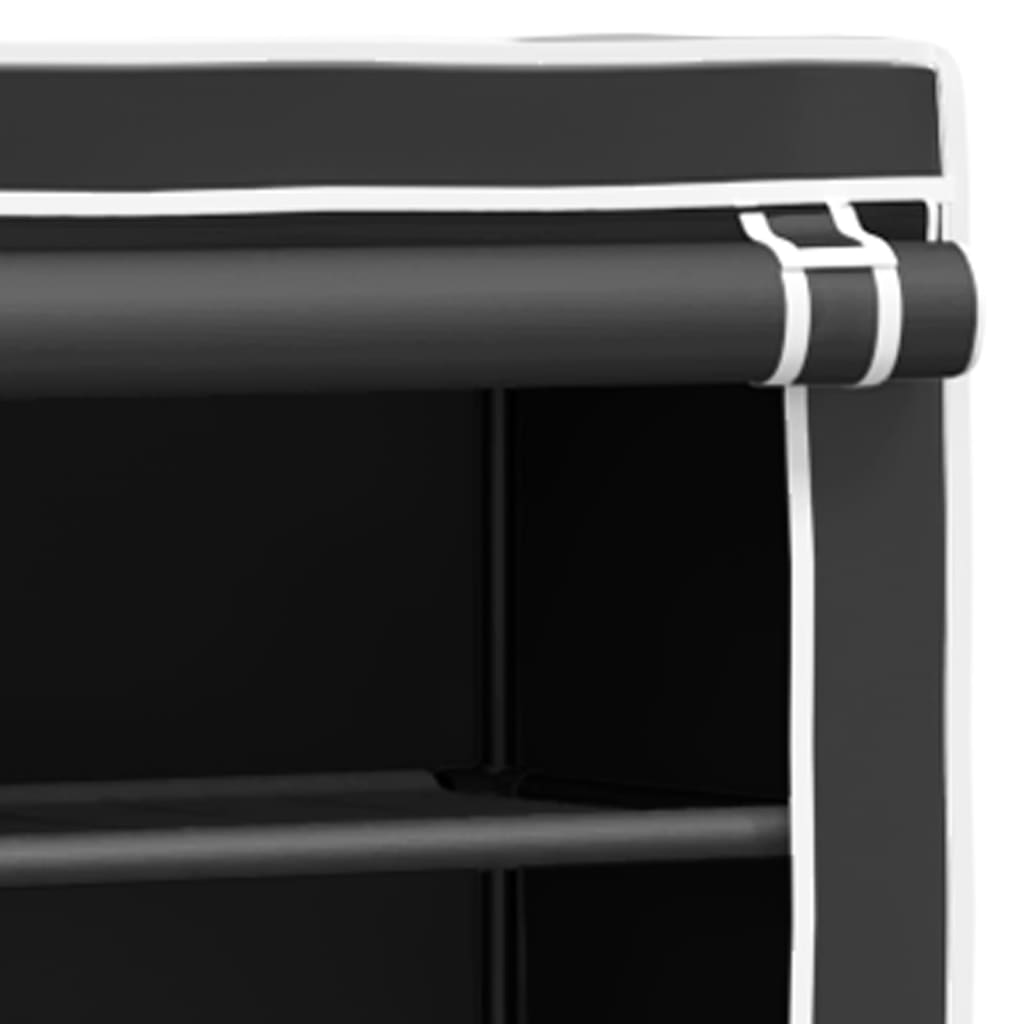 vidaXL 2-nadstropni regal za nad pralni stroj črn 71x29,5x170,5 cm