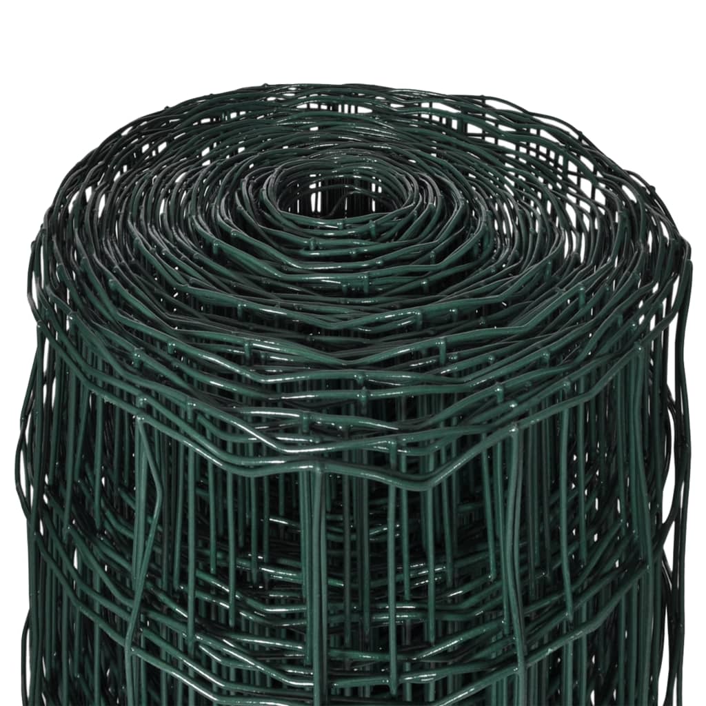 vidaXL Evro ograja iz jekla 25 x 0,8 m zelena