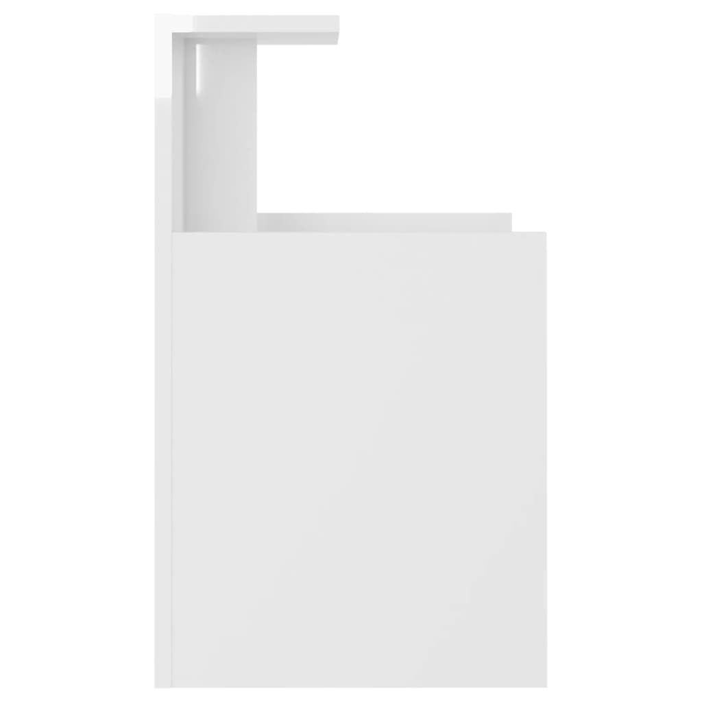 vidaXL Nočna omarica 2 kosa visok sijaj bela 40x35x60 cm iverna plošča