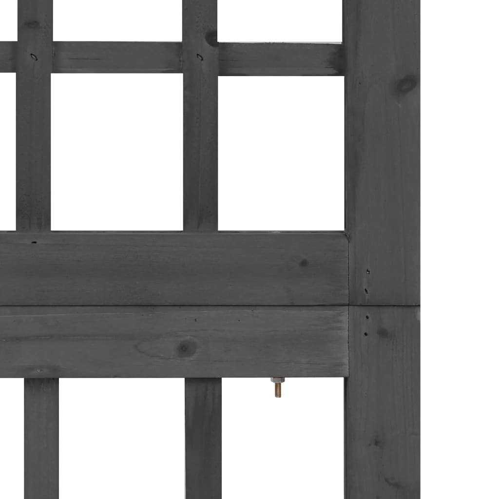 vidaXL 6-delni paravan/mreža iz lesa jelke črne barve 242,5x180 cm