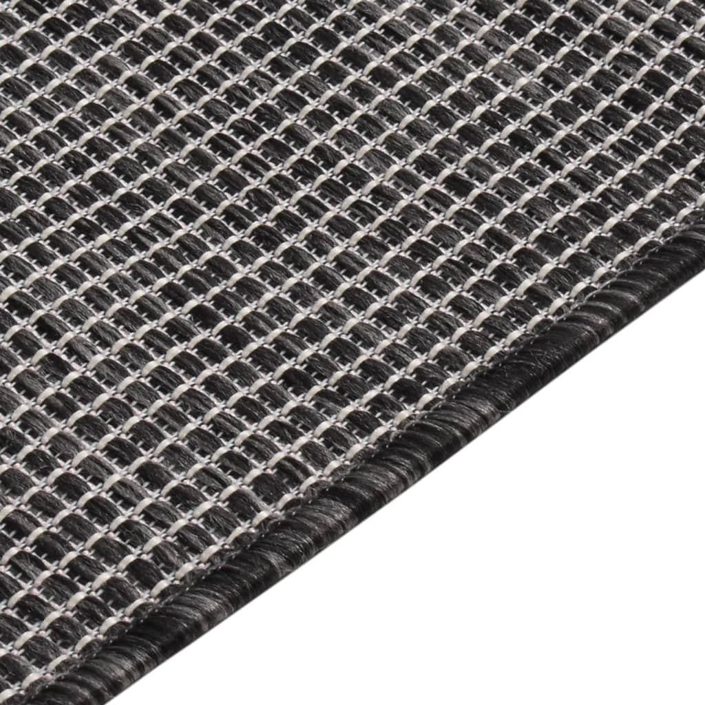 vidaXL Zunanja preproga ploščato tkanje 200x280 cm siva