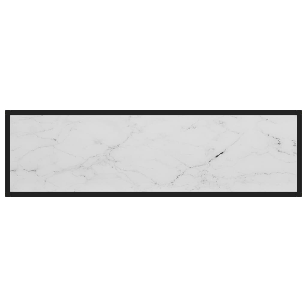 vidaXL Konzolna mizica bela 120x35x75 cm kaljeno steklo