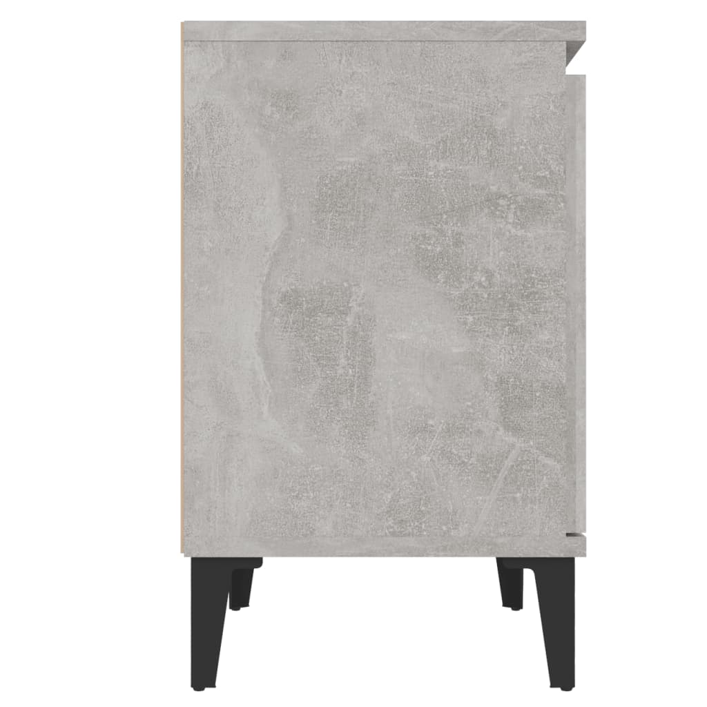 vidaXL Nočne omarice s kovinskimi nogami betonsko sive 40x30x50 cm
