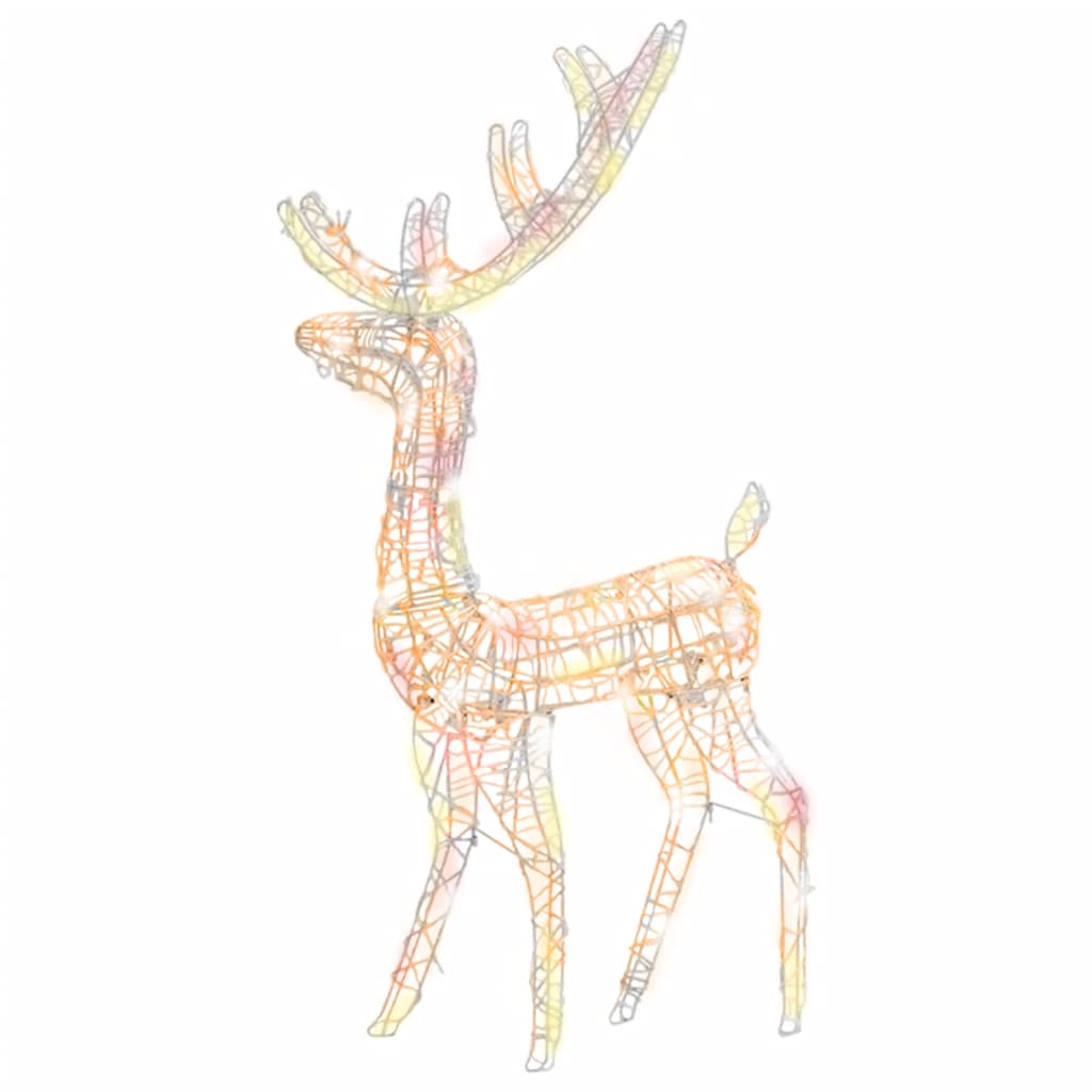 vidaXL Božični severni jelen iz akrila 140 LED lučk 120 cm pisan