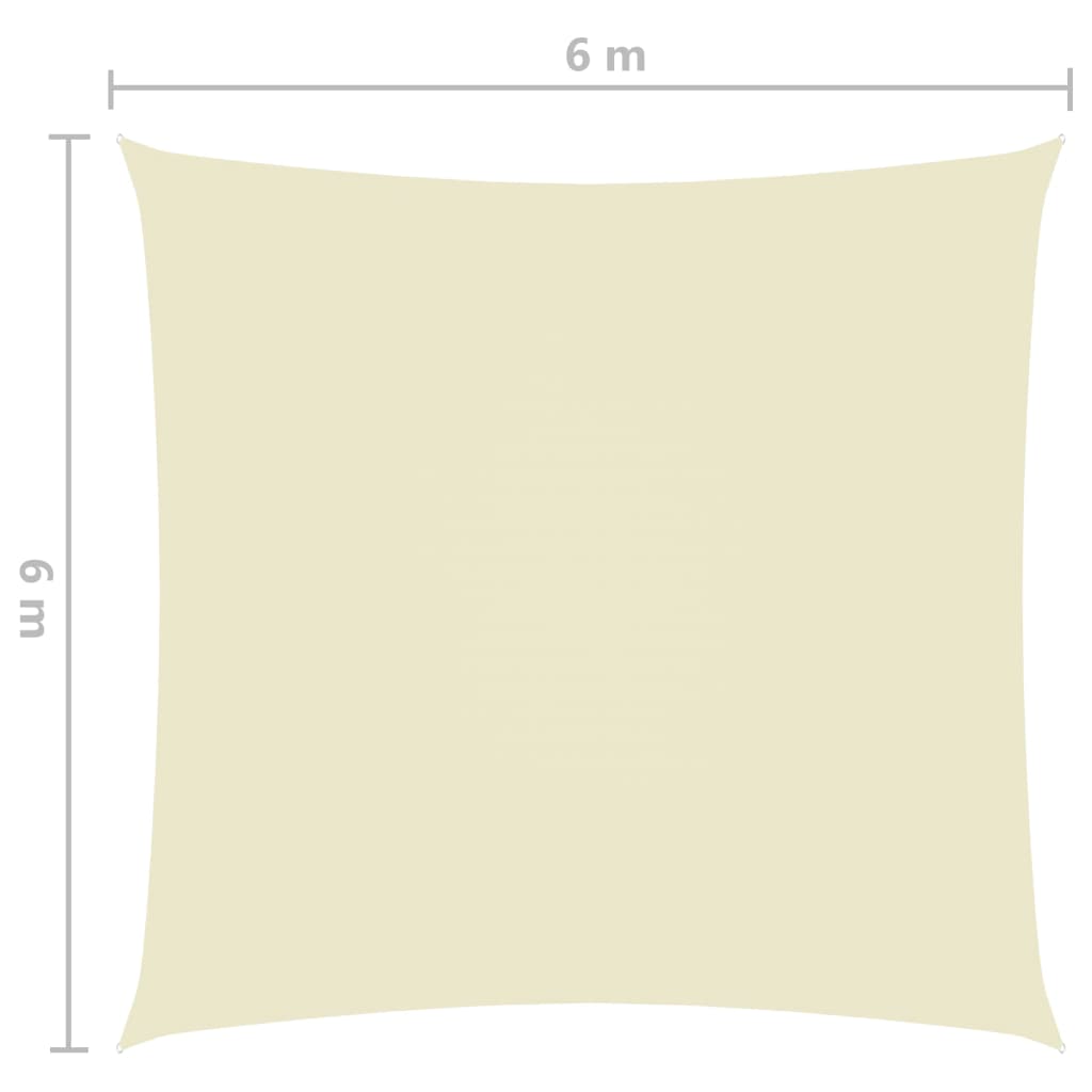 vidaXL Senčno jadro oksford blago kvadratno 6x6 m krem