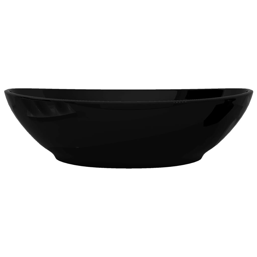 Luksuzni keramični ovalni umivalnik črne barve dimenzije 40 x 33 cm