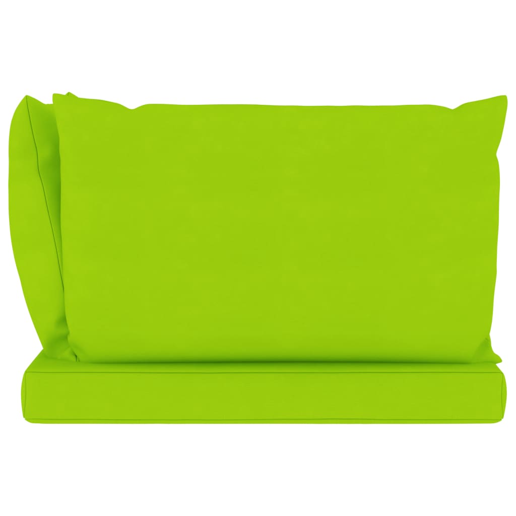 vidaXL Vrtni kavč dvosed iz palet s svetlo zelenimi blazinami borovina