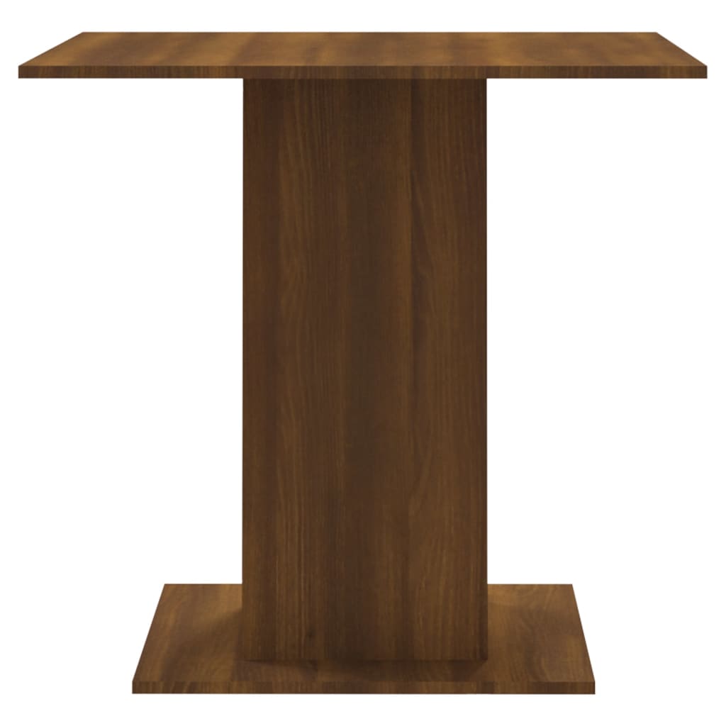 vidaXL Jedilna miza rjav hrast 80x80x75 cm inženirski les