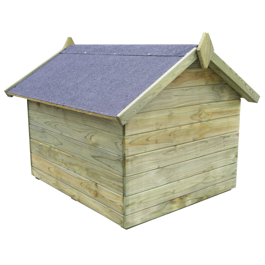 vidaXL Vrtna pasja uta z odpirajočo streho iz impregnirane borovine