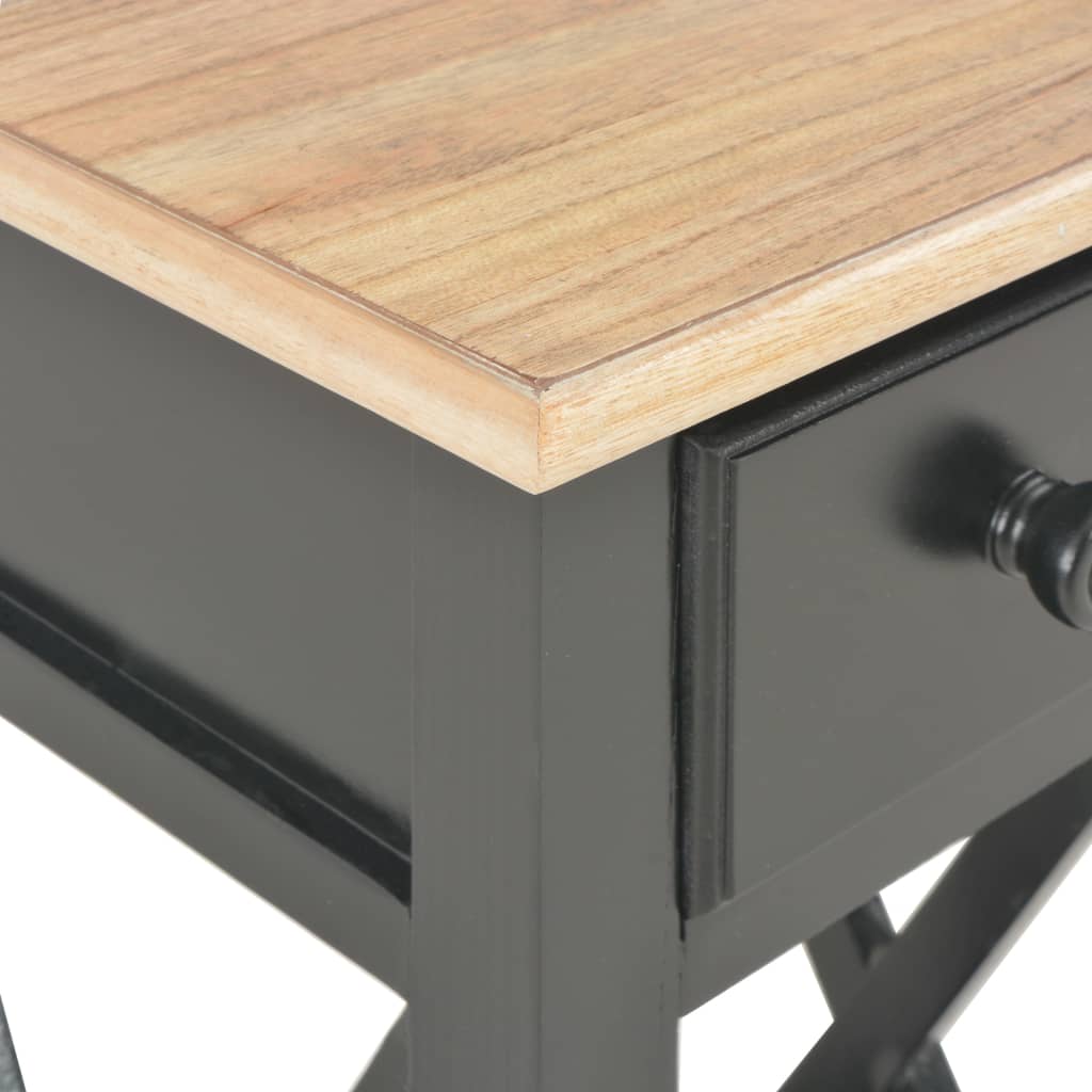 vidaXL Stranska mizica iz lesa 27x27x65,5 cm črna