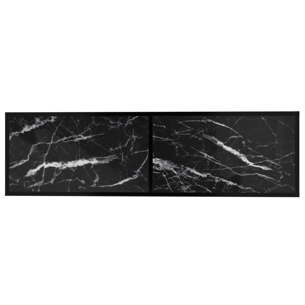 vidaXL TV omarica črni marmor 140x40x40,5 cm kaljeno steklo