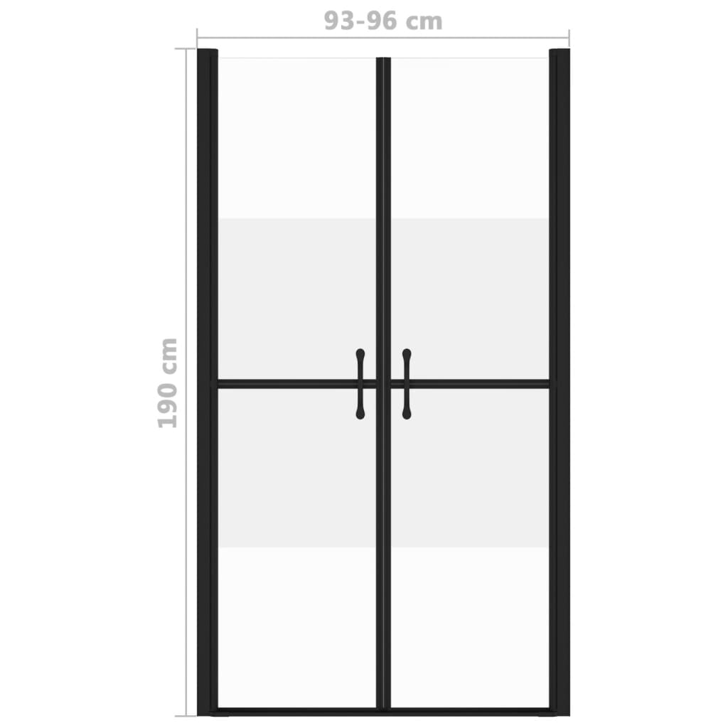 vidaXL Vrata za tuš delno mlečna ESG (93-96)x190 cm