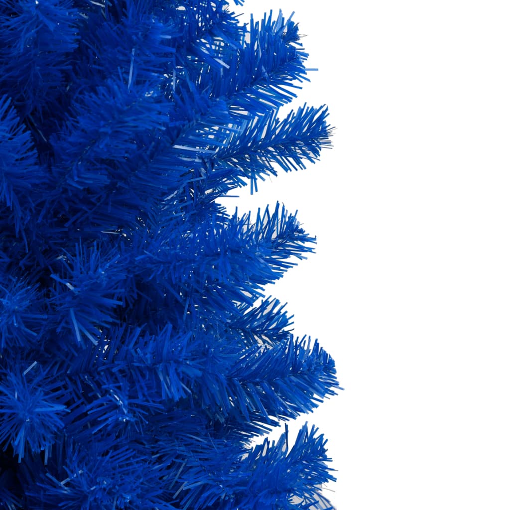 vidaXL Umetna osvetljena novoletna jelka z bunkicami modra 180 cm PVC