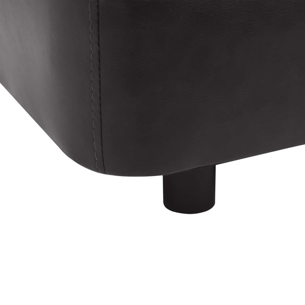 vidaXL Pasji kavč črn 67x52x40 cm umetno usnje