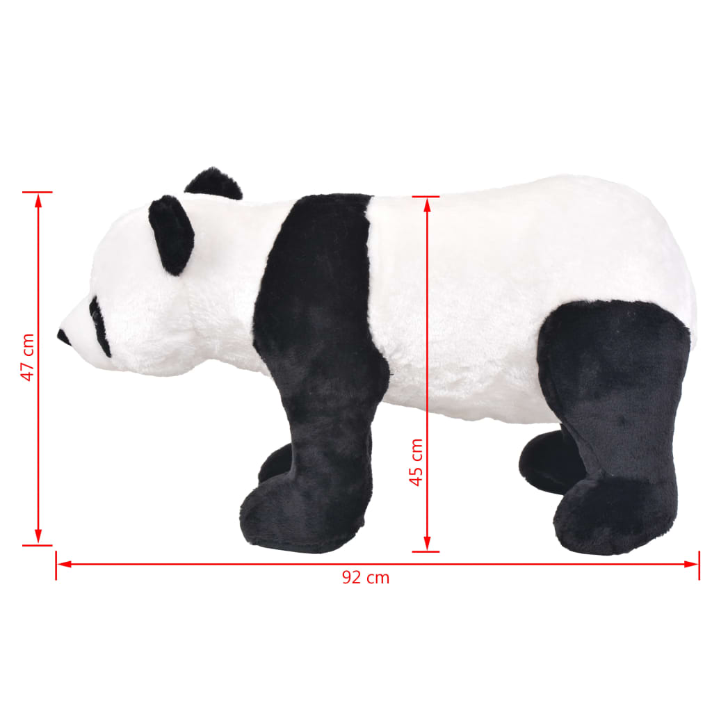 vidaXL Stoječa plišasta panda črna in bela XXL