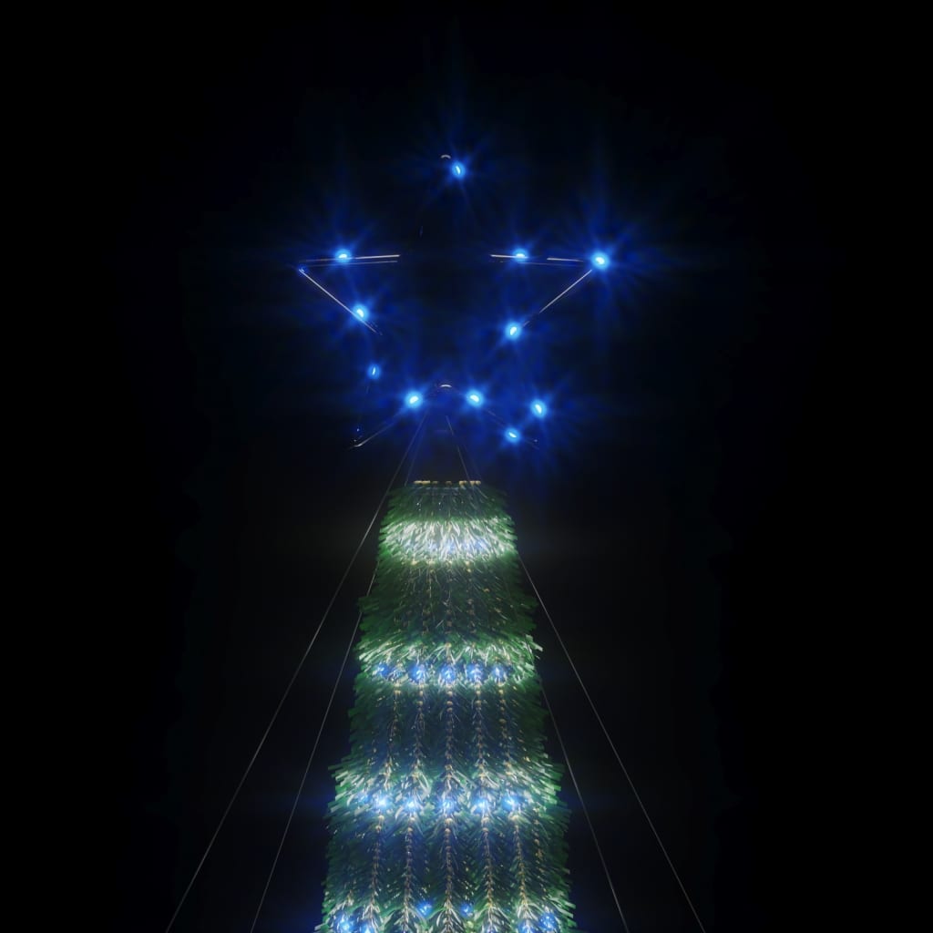 vidaXL Osvetljena novoletna jelka stožec 275 LED modra 180 cm
