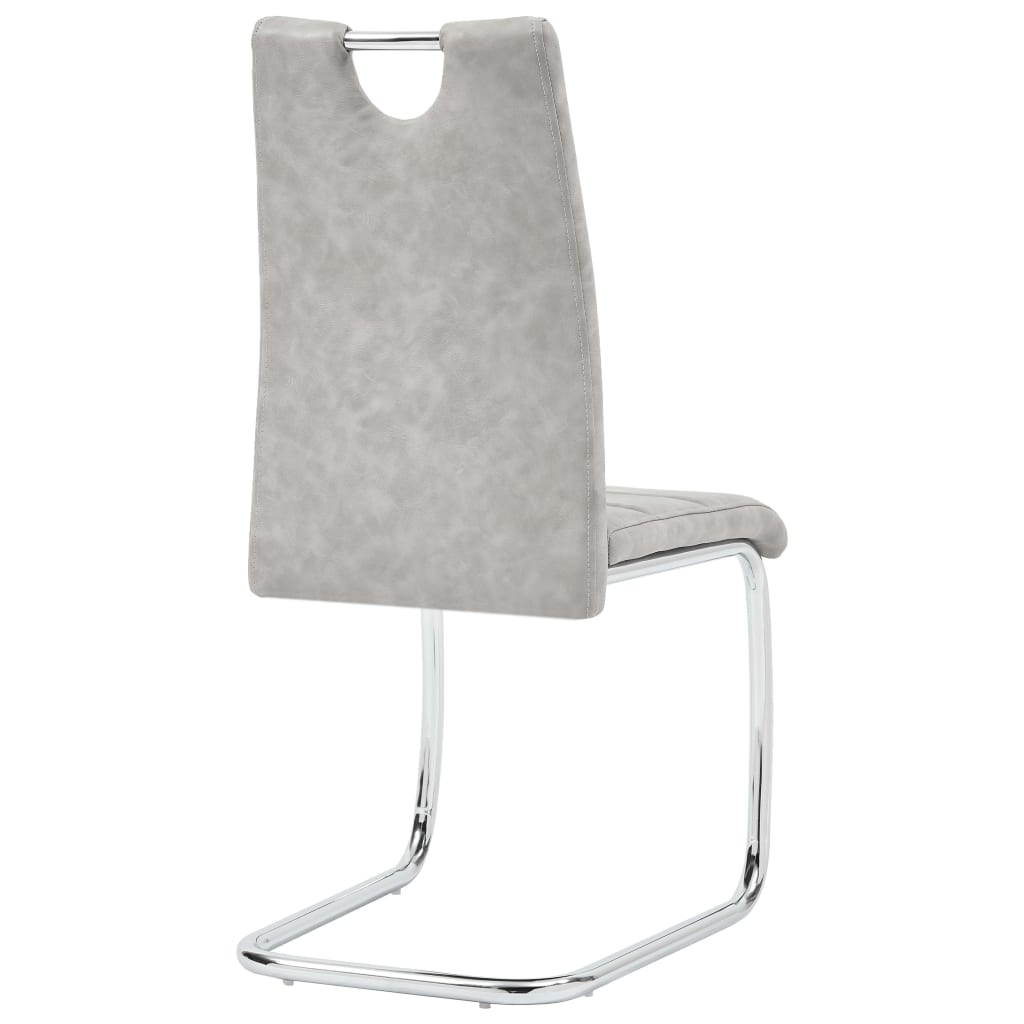 vidaXL Jedilni stoli 2 kosa svetlo sivo umetno usnje