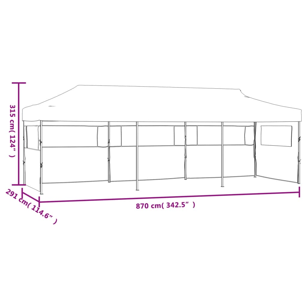 vidaXL Zložljiv pop-up vrtni šotor s 5 stranicami 3x9 m krem