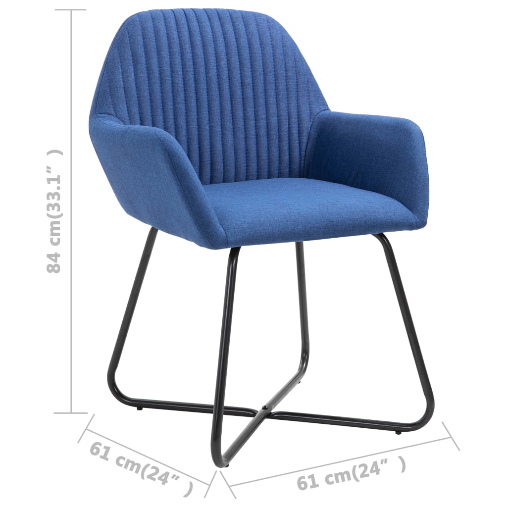 vidaXL Jedilni stoli 2 kosa modro blago