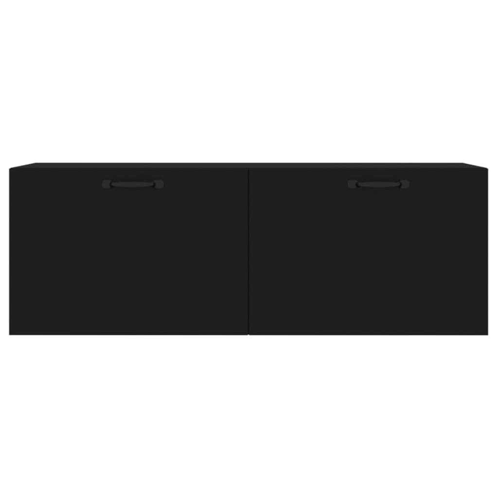 vidaXL Stenska omarica črna 100x36,5x35 cm inženirski les