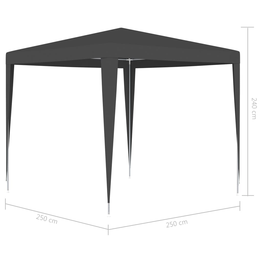 vidaXL Profesionalen vrtni šotor 2,5x2,5 m antraciten 90 g/m²