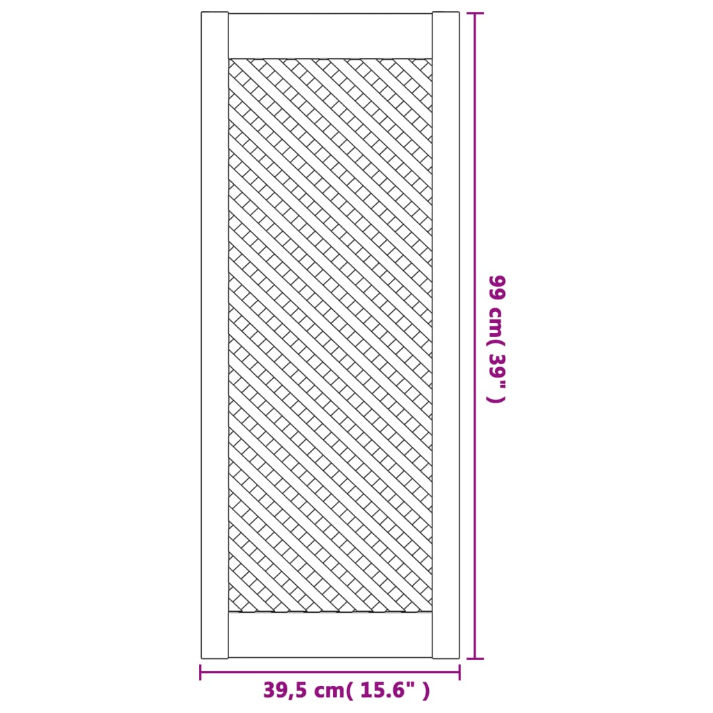 vidaXL Vrata za omarico z mrežico 2 kosa 39,5x99 cm trdna borovina