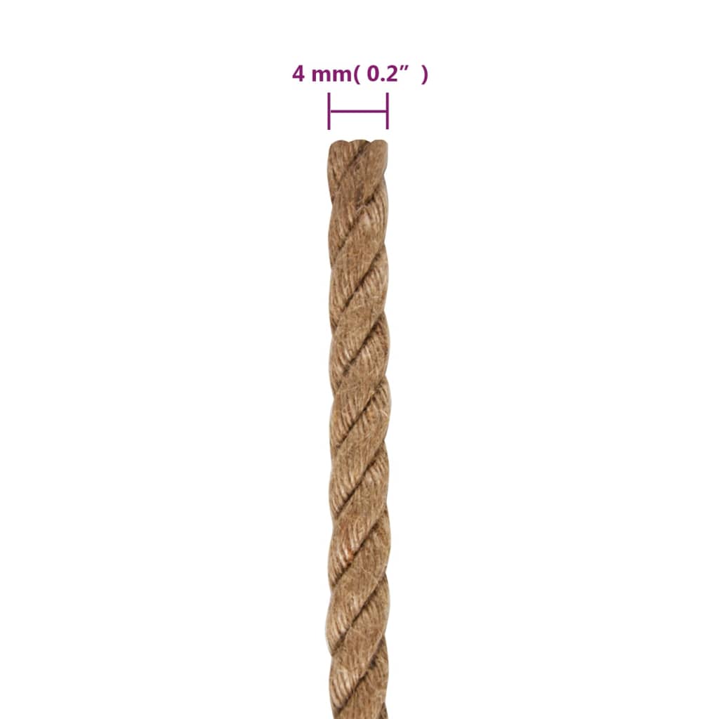 vidaXL Vrv iz jute 250 m dolžina 4 mm debelina