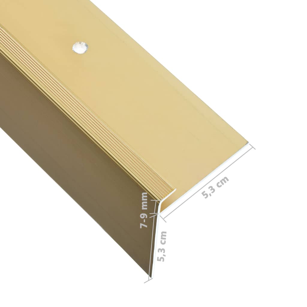 vidaXL Obrobe za stopnice F-oblike 15 kosov aluminij 134 cm zlate