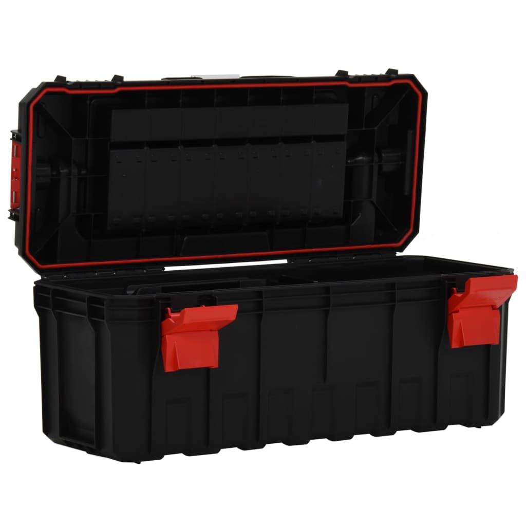 vidaXL Škatla za orodje črna in rdeča 65x28x31,5 cm