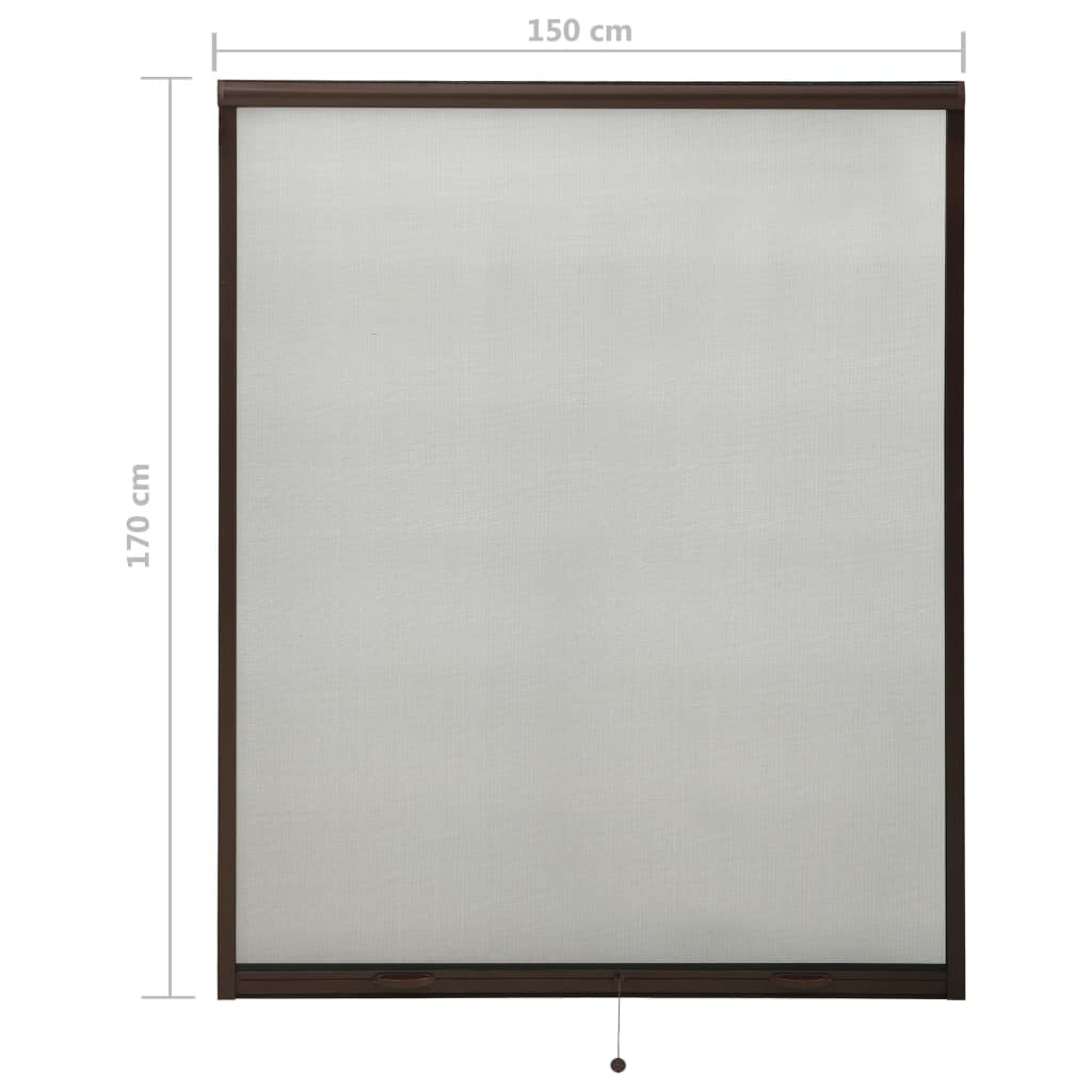 vidaXL Rolo komarnik za okna rjav 150x170 cm