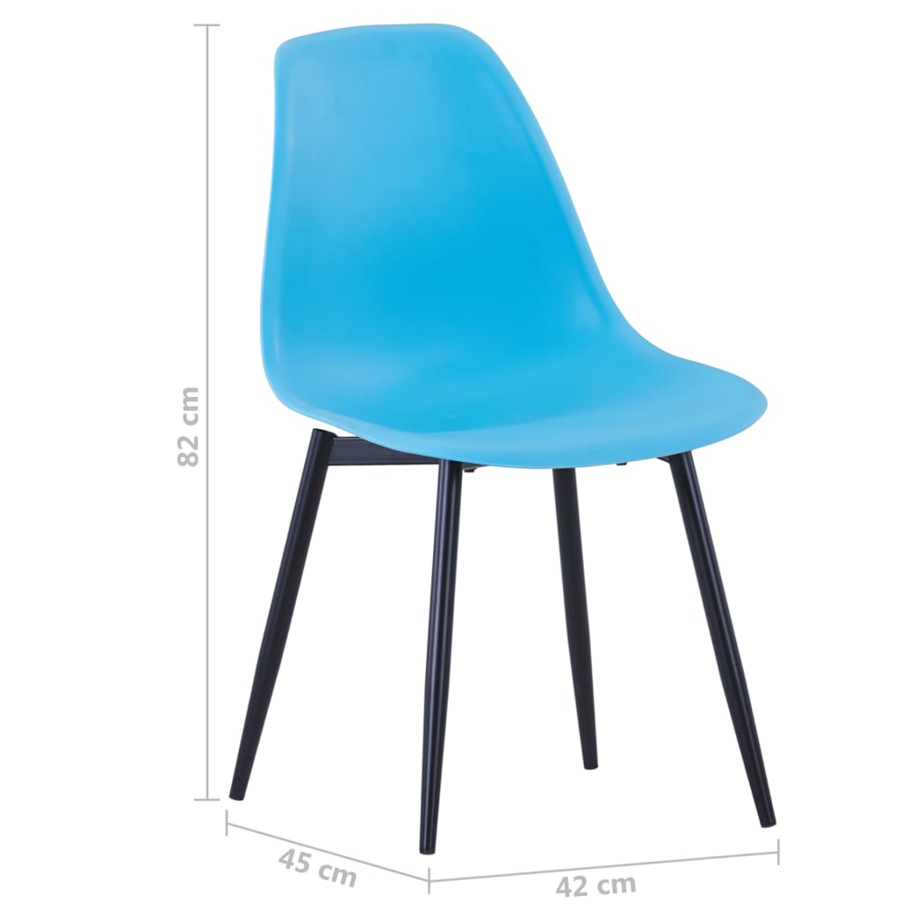 vidaXL Jedilni stoli 2 kosa modri PP