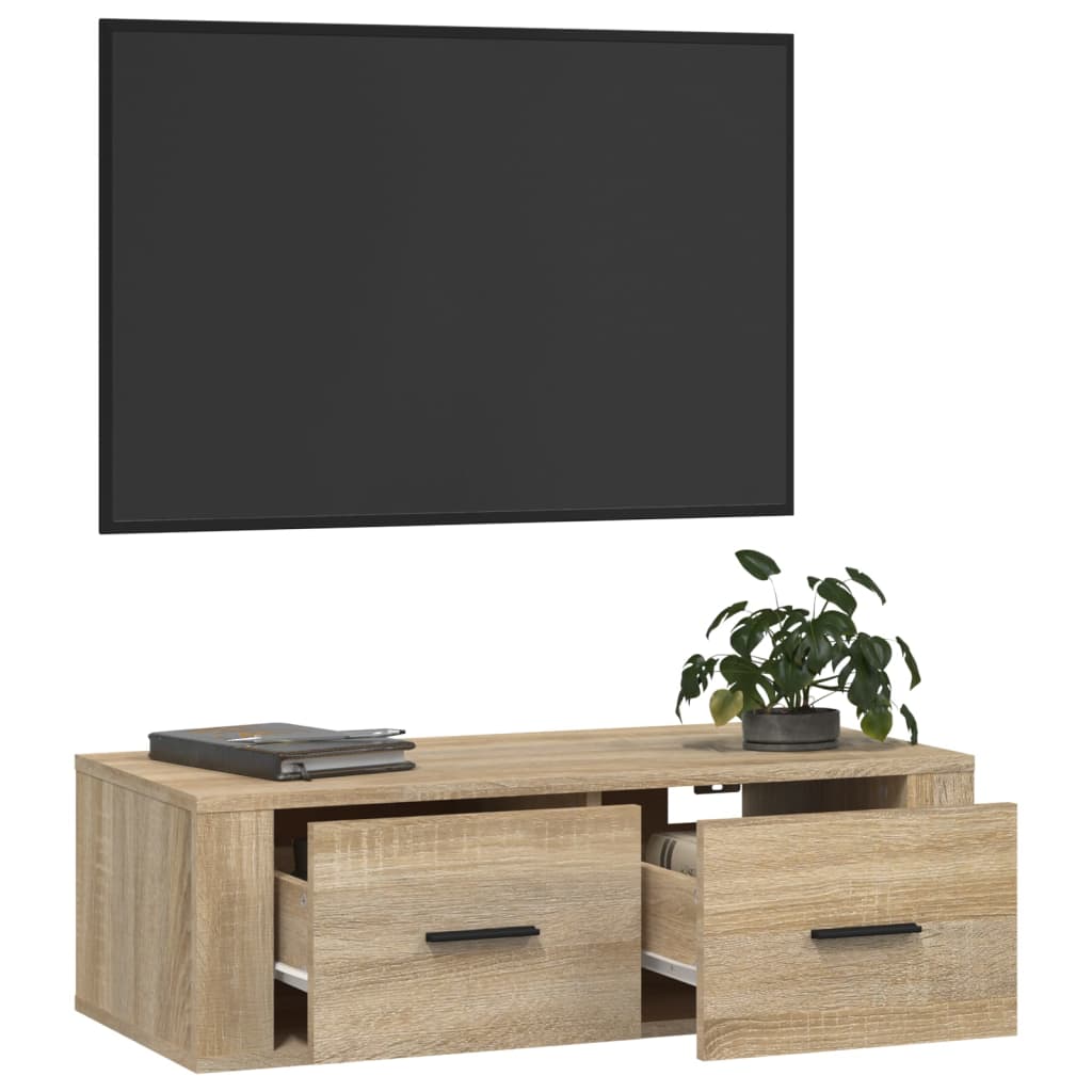 vidaXL Viseča TV omarica sonoma hrast 80x36x25 cm inženirski les