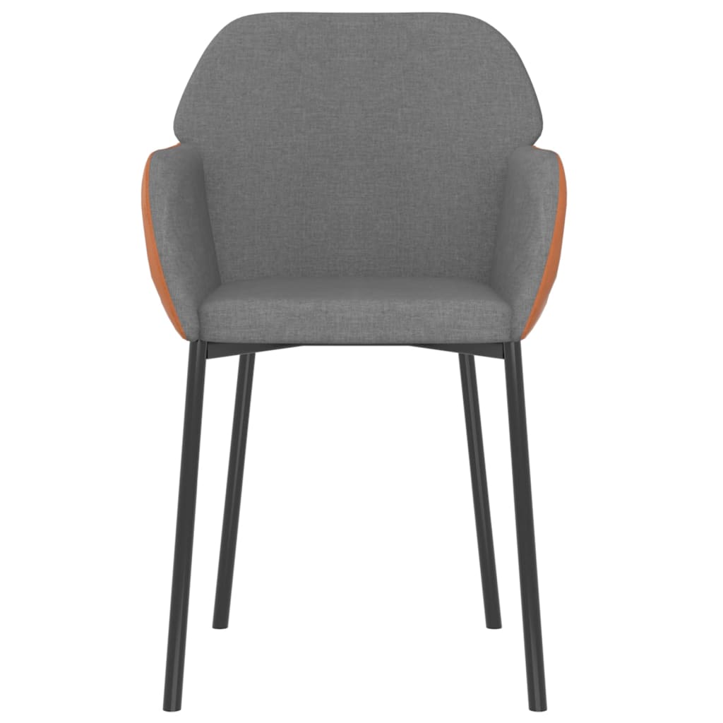 vidaXL Jedilni stoli 2 kosa svetlo sivo blago in umetno usnje
